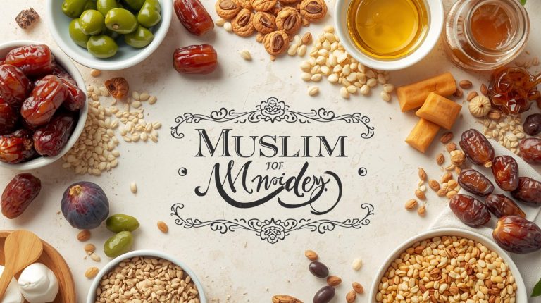 create a sunnah foods image of islam with the headind muslim voice matters